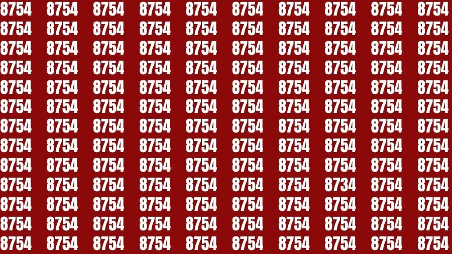 Observation Brain Challenge: If you have Eagle Eyes Find the number 8734 among 8754 in 13 Secs