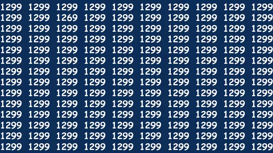 Thinking Test: If you have Eagle Eyes Find the number 1269 among 1299 in 12 Secs