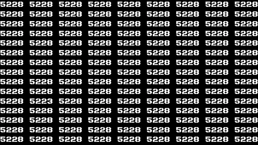 Observation Find it Out: If you have Eagle Eyes Find the number 5223 among 5228 in 15 Secs
