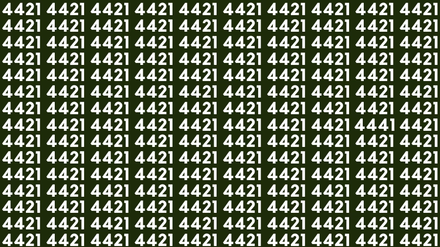 Observation Visual Test: If you have 50/50 Vision Find the Number 4441 among 4421 in 15 Secs