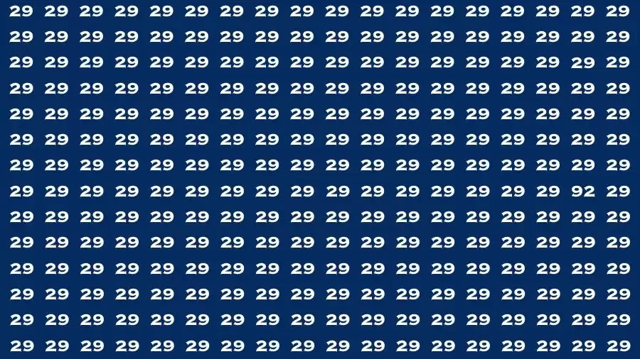 Observation Brain Test: If you have Eagle Eyes Find the number 92 among 29 in 15 Secs