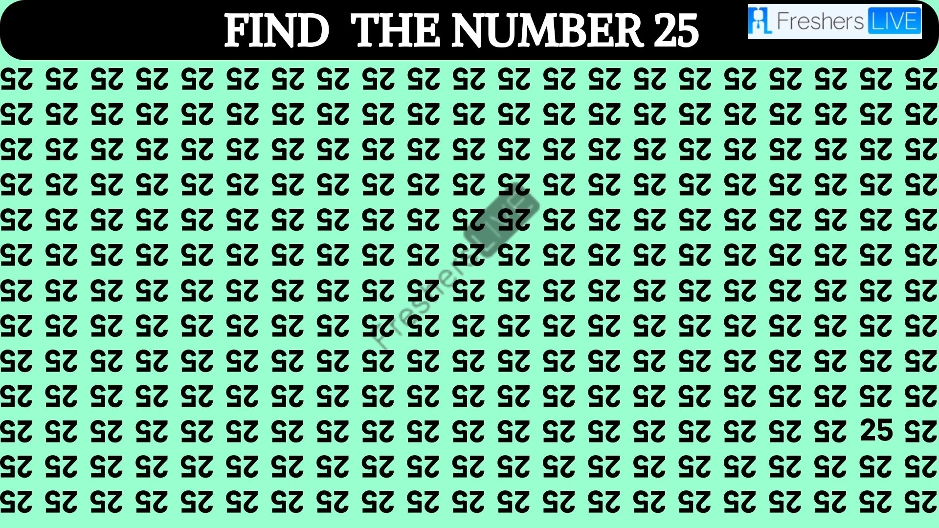 Only 50/50 HD Vision People Can Find The Number 25 In 12 Seconds