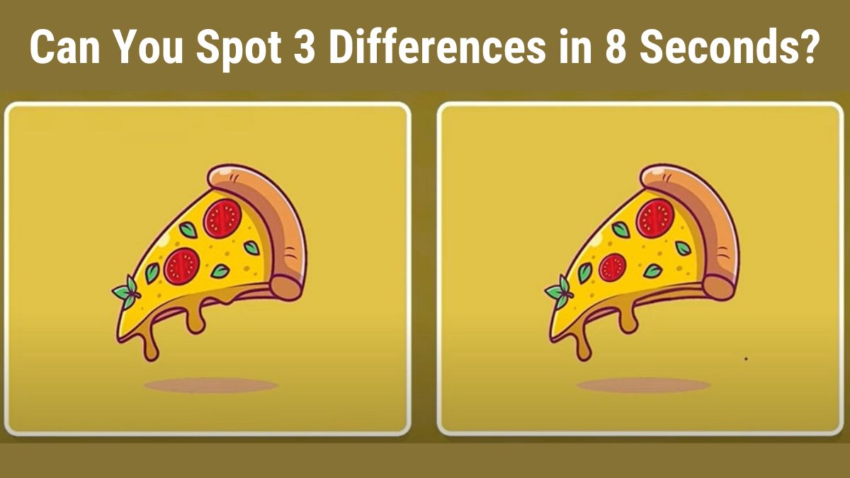 Spot 3 Differences in Pizza Slices in 8 Seconds