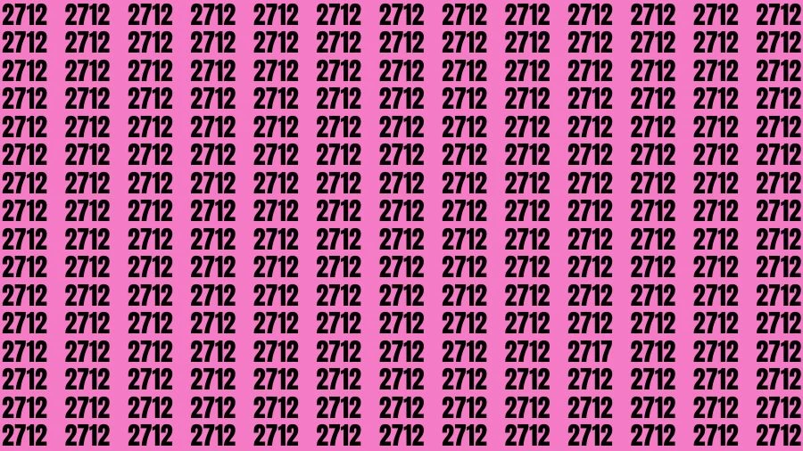 Optical Illusion Brain Challenge: If you have Hawk Eyes Find the Number 2717 in 15 Secs
