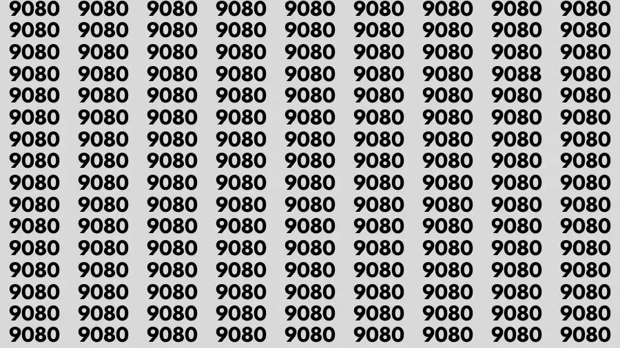 Observation Brain Test: If you have 50/50 Vision Find the Number 9008 among 9080 in 15 Secs