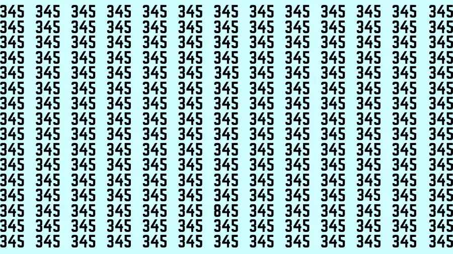 Observation Brain Challenge: If you have Hawk Eyes Find the Number 845 among 345 in 15 Secs