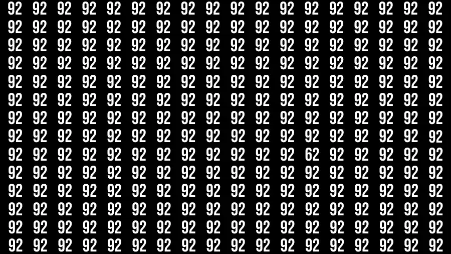 Test Visual Acuity: If you have Hawk Eyes Find the Number 62 in 15 Secs