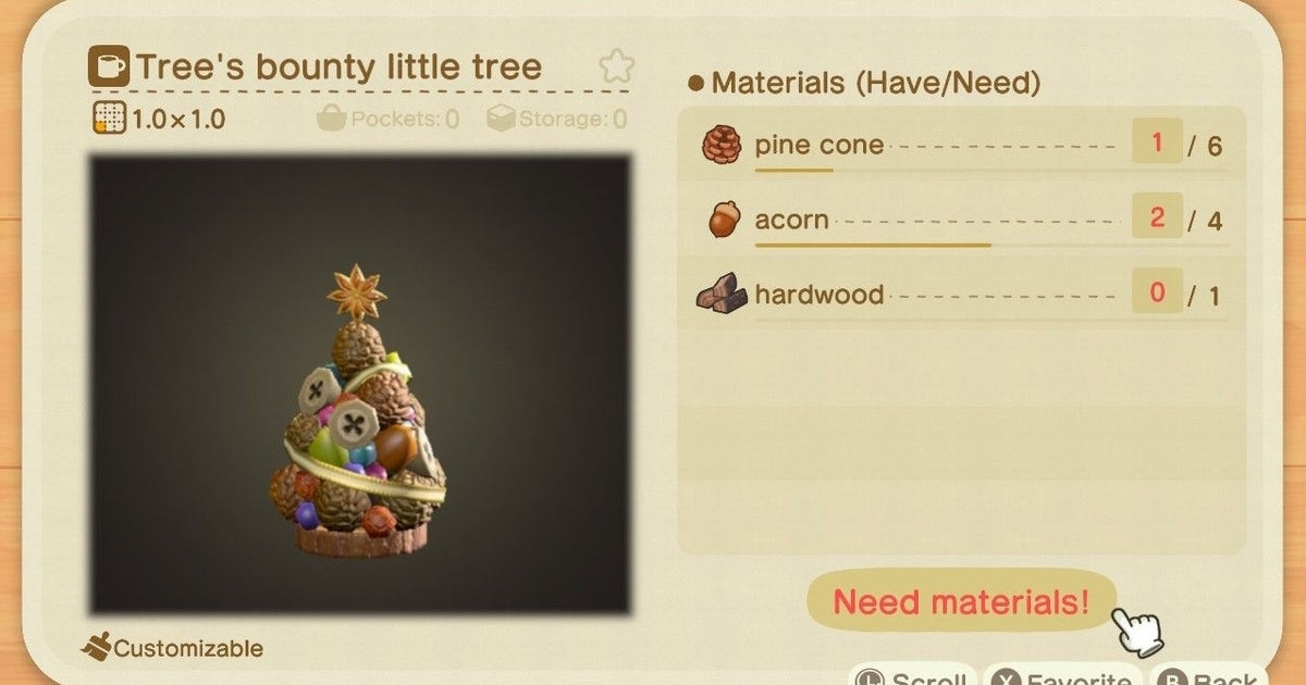 Animal Crossing - Acorns and pine cones: How to get acorns and pine cones, including the acorn DIY recipes in New Horizons explained