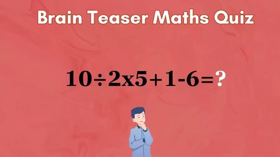 Brain Teaser Maths Quiz: Solve 10÷2x5+1-6?