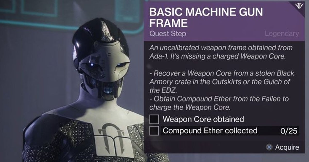 Destiny 2 Machine Gun Frame quest steps: Weapon Core locations, Black Armory Crates and Powerful Enemies explained