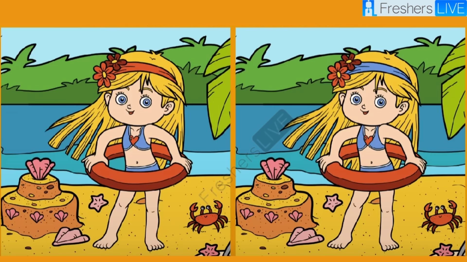 Spot 3 differences between the two cute girl pictures in 10 seconds!