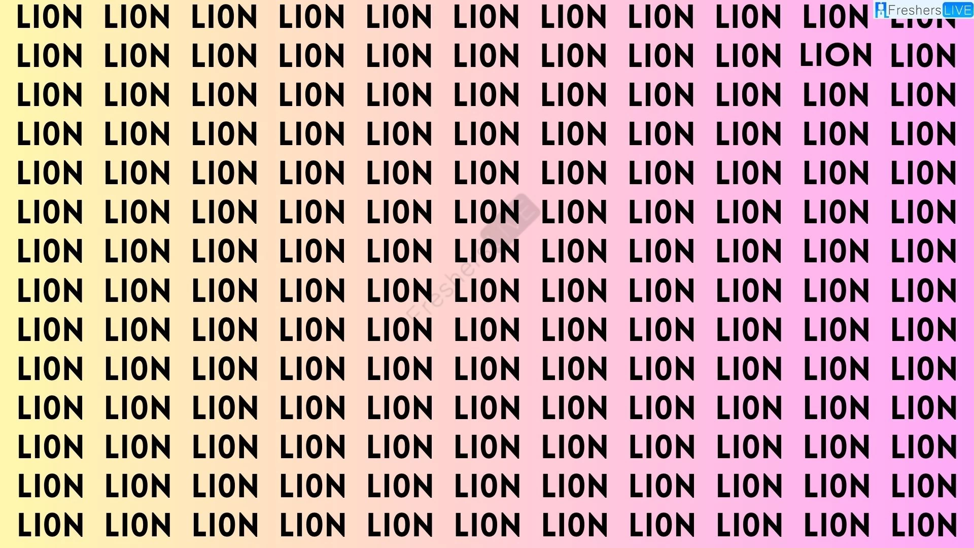 You have 50/50 vision if you can find the Word Lion in 10 seconds