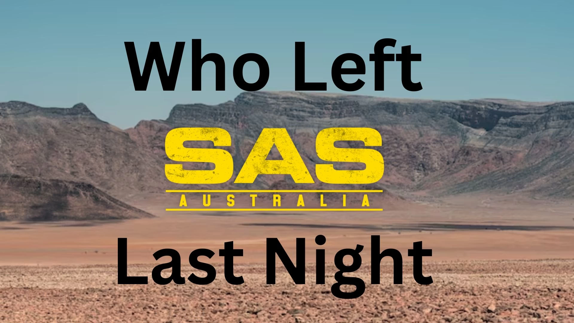 ¿Quién dejó Sas Australia anoche?  ¿Está transmitiendo Sas Australia esta noche?