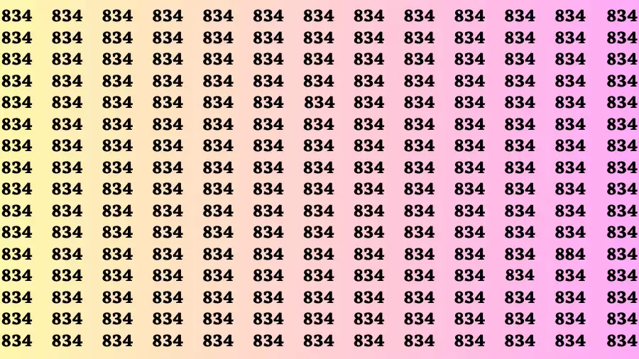 Observation Brain Test: If you have 50/50 Vision Find the Number 884 in 15 Secs