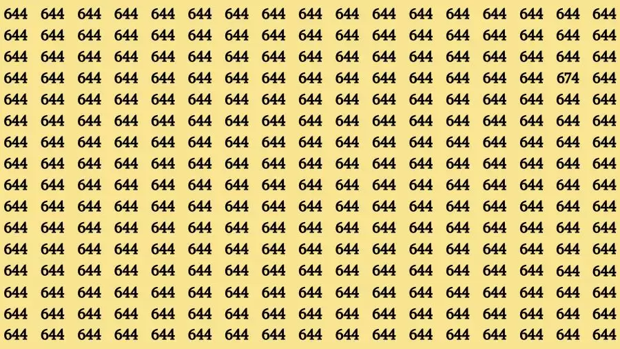 Optical Illusion Brain Challenge: If you have 50/50 Vision Find the number 674 in 12 Secs