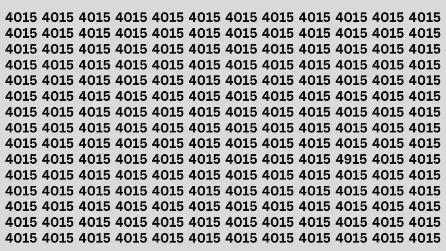 Observation Brain Test: If you have Sharp Eyes Find the Number 4915 among 4015 in 8 Secs