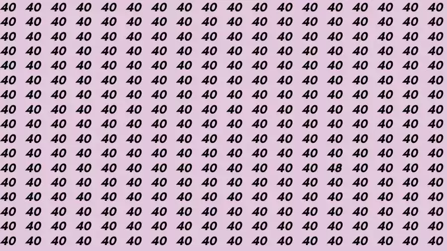 Observation Skill Test: If you have Eagle Eyes Find the number 48 among 40 in 16 Seconds?
