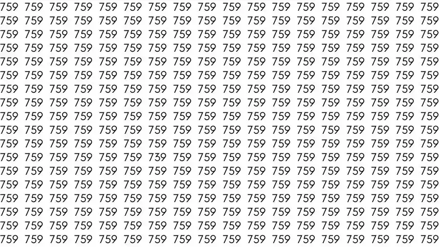 Optical Illusion Brain Test: If you have Eagle Eyes Find the number 739 among 759 in 6 Seconds?