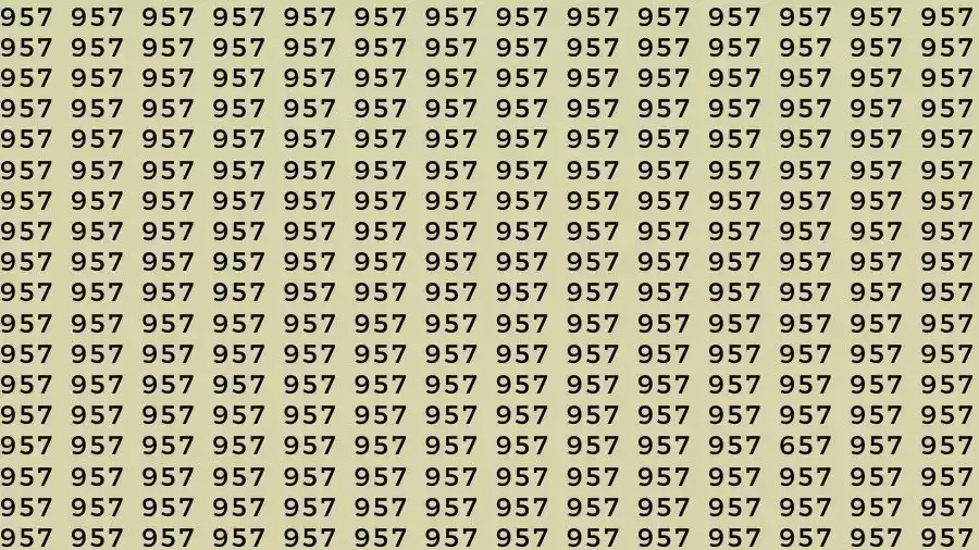 Optical Illusion Brain Test: If you have Eagle Eyes Find the number 657 among 957 in 7 Seconds?