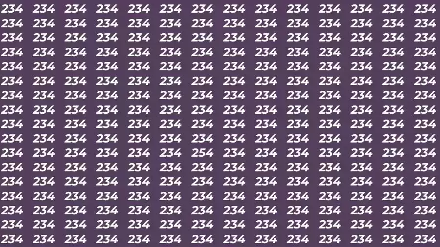 Optical Illusion Brain Test: If you have Eagle Eyes Find the number 254 among 234 in 7 Seconds?