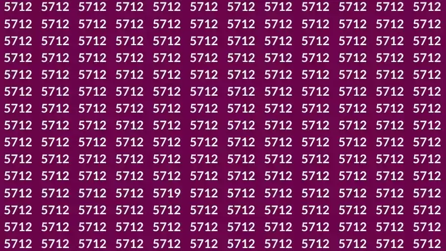 Observation Skill Test: If you have Sharp Eyes Find the number 5719 among 5712 in 15 Seconds?