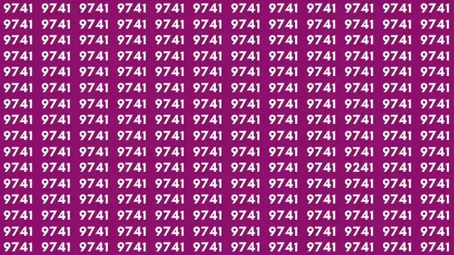 Observation Skill Test: If you have Eagle Eyes Find the number 9241 among 9741 in 15 Seconds?
