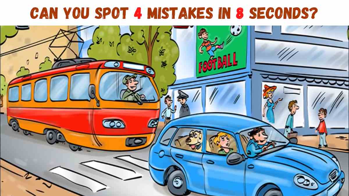 Brain Teaser IQ Test: Can You Spot 4 Mistakes In 8 Seconds?