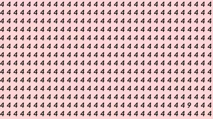 Optical Illusion Challenge: If you have Sharp Eyes Find the number 9 among 4 in 12 Seconds?