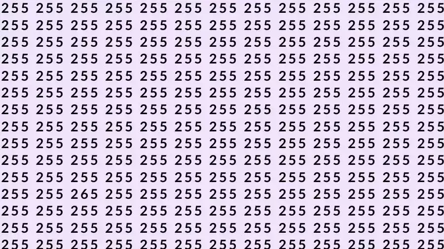 Optical Illusion Brain Test: If you have Eagle Eyes Find the number 265 among 255 in 12 Seconds?
