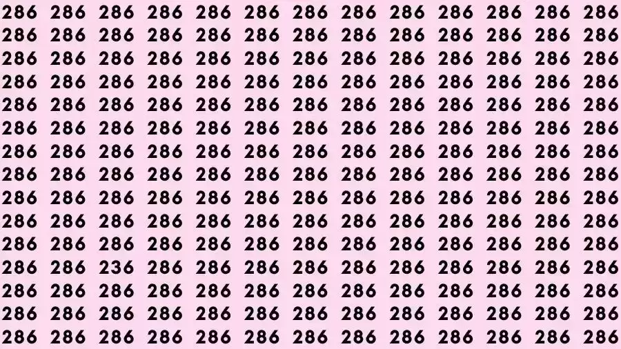 Optical Illusion Brain Test: If you have Sharp Eyes Find the number 236 among 286 in 7 Seconds?