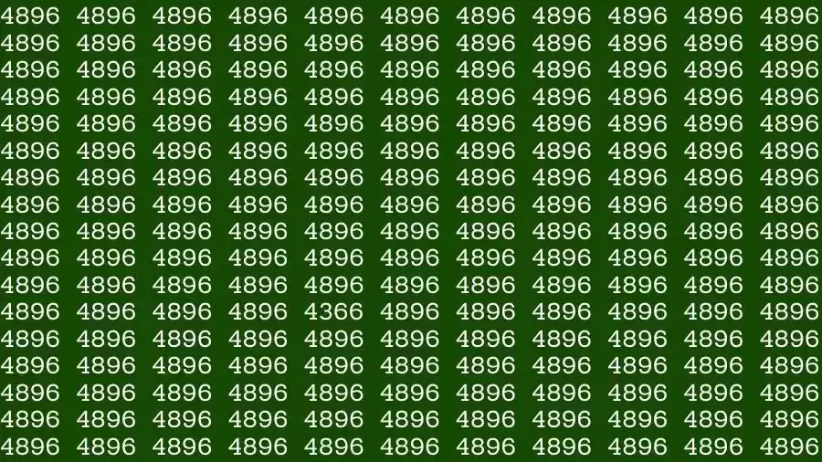 Optical Illusion Brain Test: If you have Eagle Eyes Find the number 4366 among 4896 in 12 Seconds?