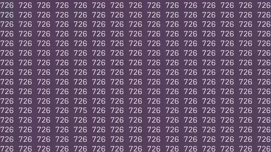 Optical Illusion Brain Test: If you have Eagle Eyes Find the number 775 among 726 in 18 Seconds?