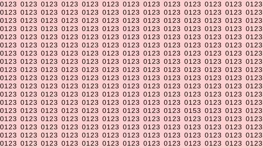 Optical Illusion Brain Test: If you have Sharp Eyes Find the number 0153 among 0123 in 12 Seconds?