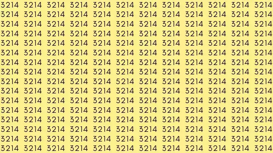Observation Skills Test: If you have Eagle Eyes Find the number 5214 among 3214 in 12 Seconds?