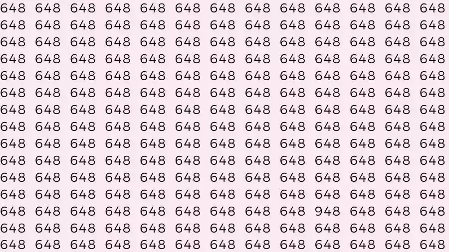 Optical Illusion Brain Test: If you have Eagle Eyes Find the number 948 among 648 in 15 Seconds?