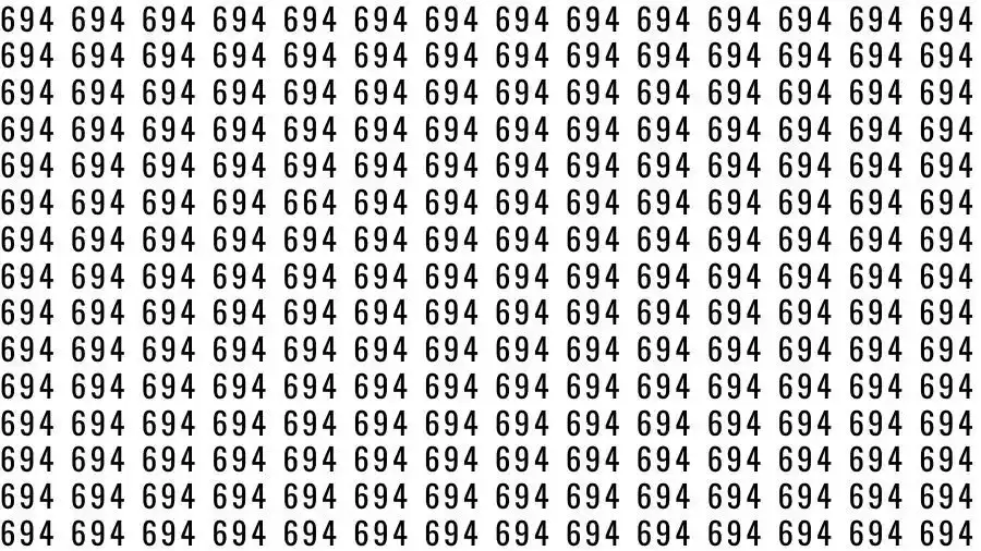 Optical Illusion Brain Test: If you have Eagle Eyes Find the number 664 among 694 in 12 Seconds?