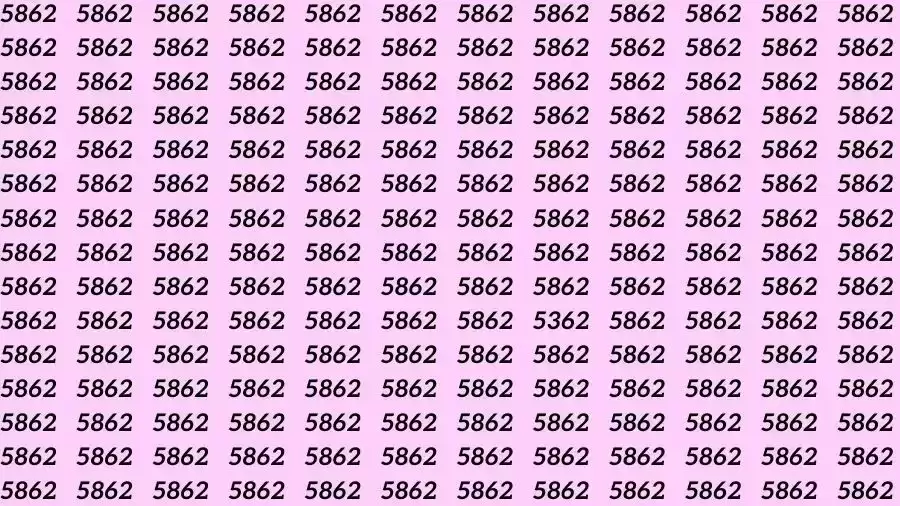 Optical Illusion Brain Teaser: If you have Eagle Eyes Find the number 5362 among 5862 in 6 Seconds?
