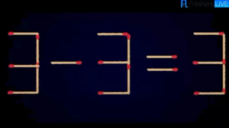 Brain Teaser: Move Only 2 Matchsticks to Fix the Equation 3-3=3