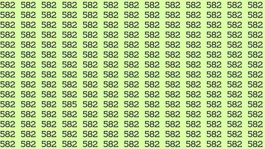 Optical Illusion Brain Test: If you have Sharp Eyes Find the number 585 among 582 in 6 Seconds?