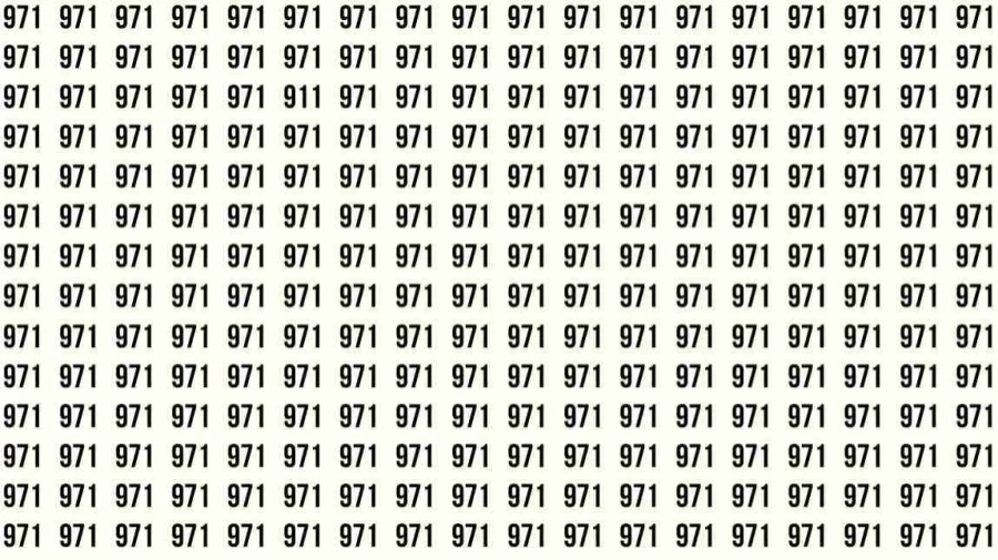 Observation Skill Test: Can you find the number 911 among 971 in 10 seconds?