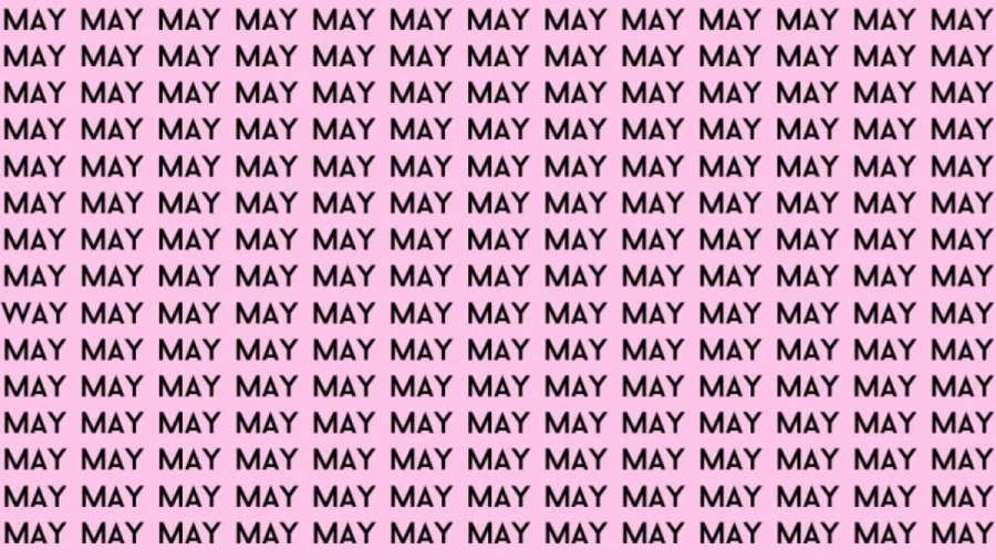 Observation Brain Test: If you have Sharp Eyes Find the Word Way among May in 20 Secs