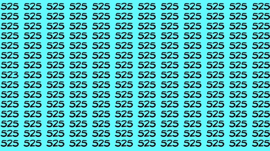 Observation Brain Test: If you have Sharp Eyes Find the Number 523 among 525 in 20 Secs
