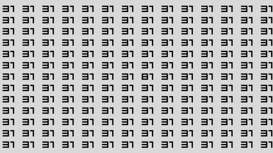 Observation Brain Test: If you have Eagle Eyes Find the Number 81 among 31 in 12 Secs