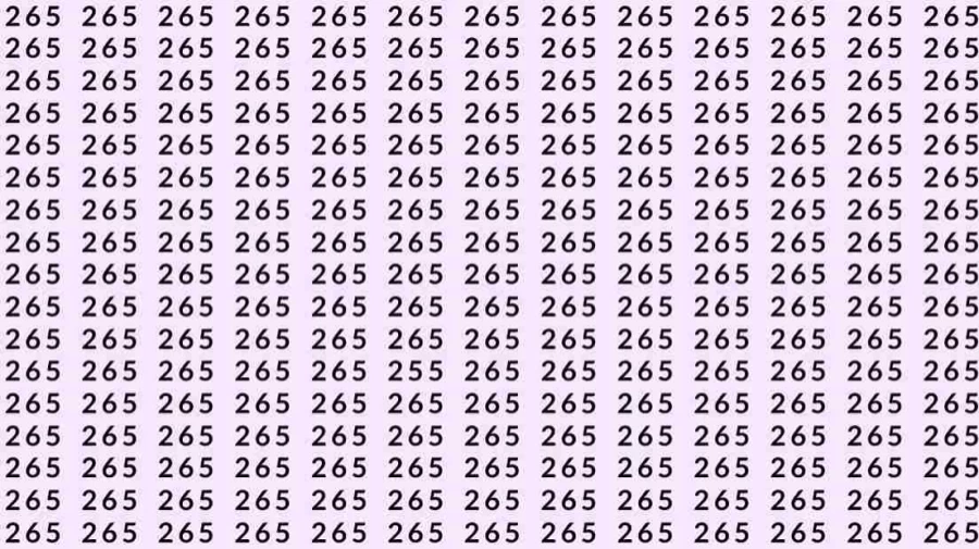 Optical Illusion Brain Test: If you have Eagle Eyes find the number 255 among 265 in 7 Seconds?