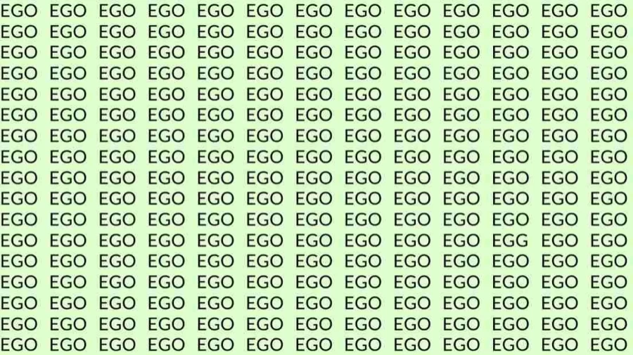 Observation Skill Test: If you have Eagle Eyes find the Word Egg among Ego in 10 Secs