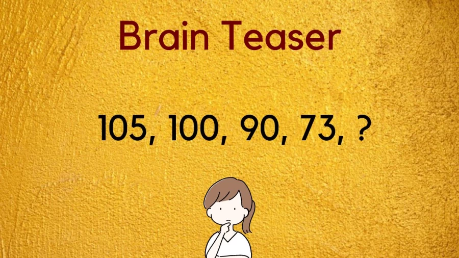 Brain Teaser IQ Test: Complete the Series 105, 100, 90, 73, ?