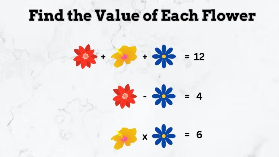 Brain Teaser Logic Test: Can You Solve and Find the Value of Each Flower?