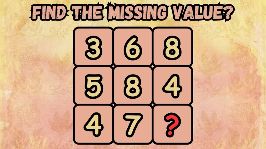 Brain Teaser Only a Genius can Solve! Can You Solve this Math Test and Find the Missing Value?