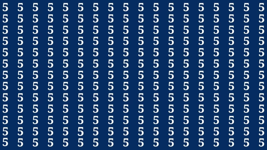 Observation Brain Test: If You Have Hawk Eyes Find 8 among the 5s within 20 Seconds?