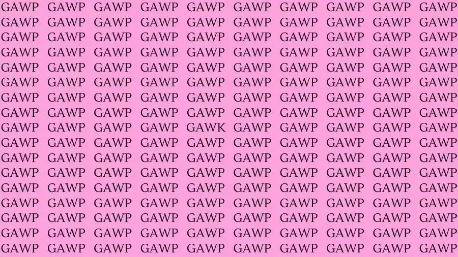 Optical Illusion Brain Test: If you have Sharp Eyes find the Word Gawk among Gawp in 15 Secs